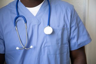 A doctor wearing a stethoscope.